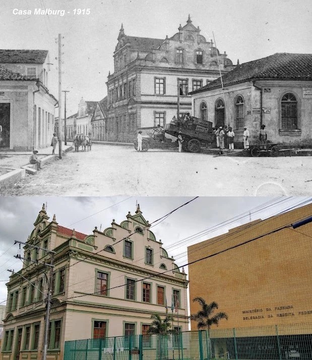Cia Malburg 1915 CDMH - Arquivo Público de Itajaí e fotomontagem dos autores.