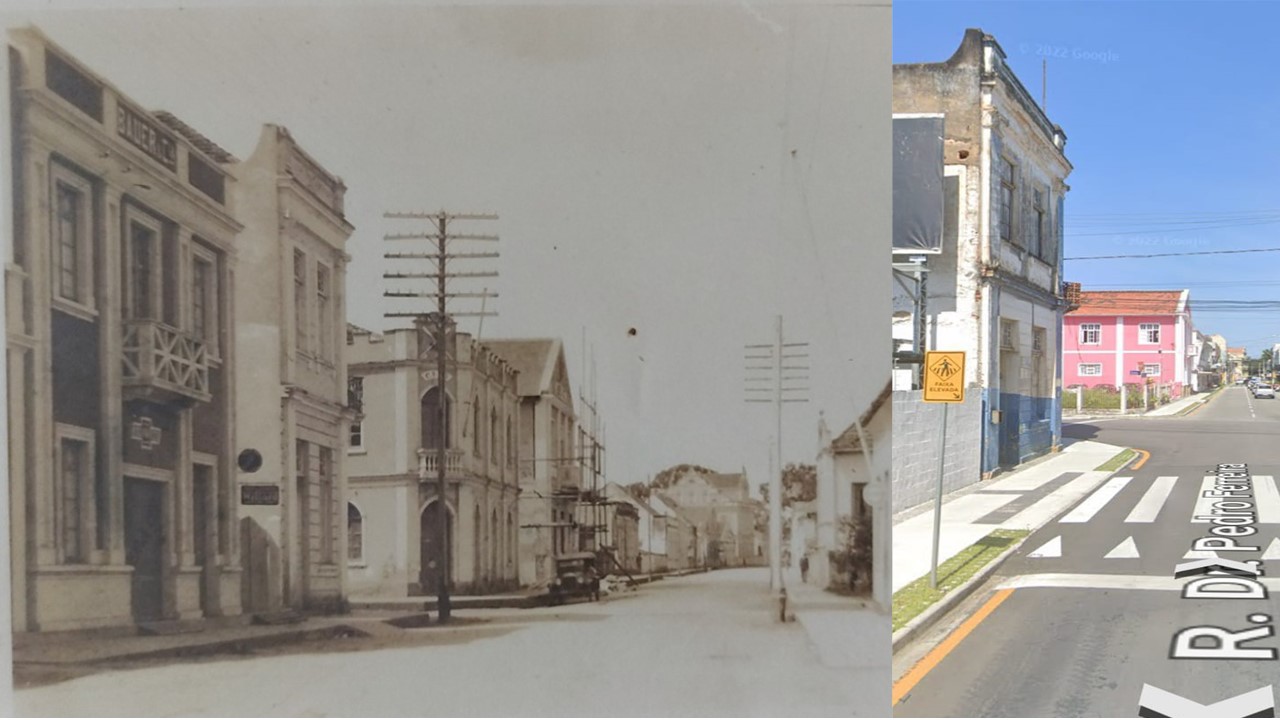 Rua do "Commércio" atual Pedro Ferreira - 1926 - CDMH/Arquivo Público de Itajaí